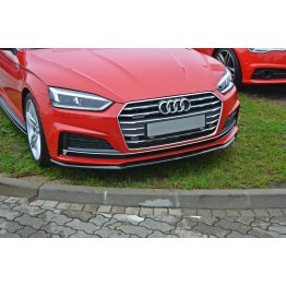 Накладка сплиттер на передний бампер Вар2 на Audi A5 B9 S-Line